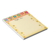 Gelbes Patchwork Quilt Block Art Notizblock (angewinkelt)