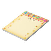 Gelbes Patchwork Quilt Block Art Notizblock (Rotiert)