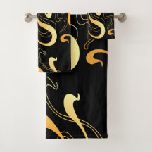 Gelbes Pattern Badetuch Set