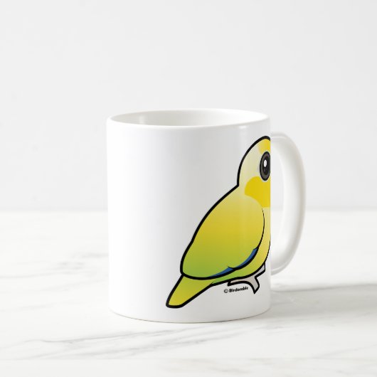 Gelbes pazifisches Parrotlet Kaffeetasse (VorderseiteRechts)