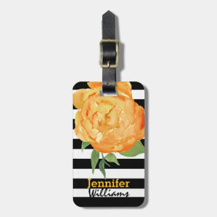 Gelbes Peony Custom Luggage Tag Gepäckanhänger