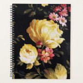 Gelbes Peony Design in Black Planer (Vorderseite)