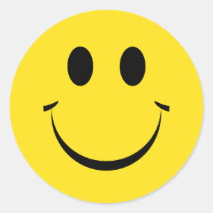 Gelbes Personalisiert Happy-Gesicht Niedlich Class Runder Aufkleber