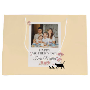 Gelbes Personalisiertes Foto und Muttertag Große Geschenktüte