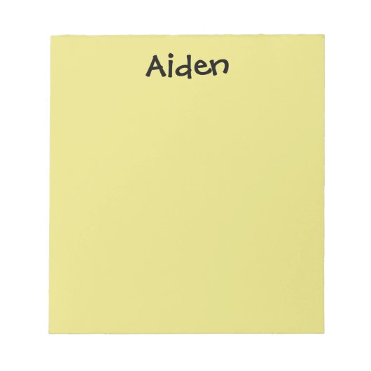 Gelbes Personalisiertes Notepad Notizblock (Vorderseite)