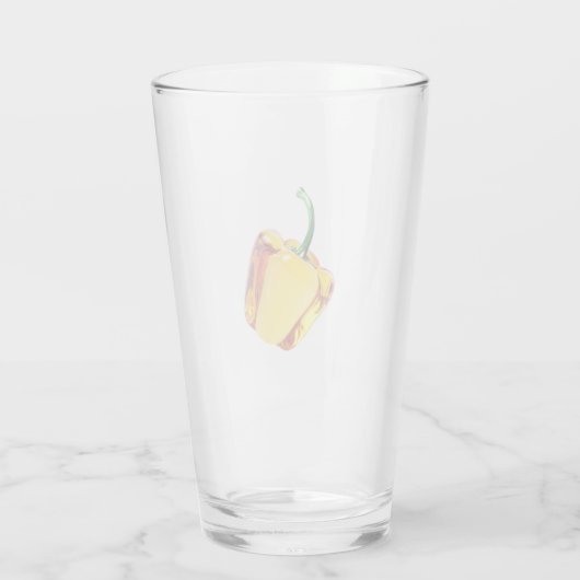 Gelbes Pfefferglas Glas (Rückseite)