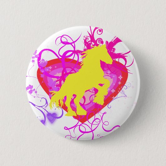 gelbes Pferd Button (Vorderseite)