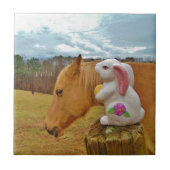 Gelbes Pferd, Frühlingshasen Fliese (Vorderseite)