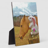 Gelbes Pferd, Frühlingshasen Fotoplatte (Seite)