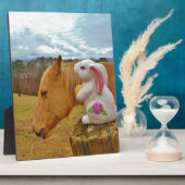 Gelbes Pferd, Frühlingshasen Fotoplatte (Seite)