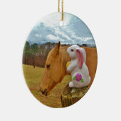 Gelbes Pferd, Frühlingshasen Keramikornament (Rechts)