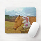 Gelbes Pferd, Frühlingshasen Mousepad (Mit Mouse)
