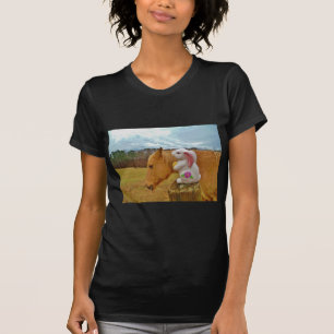 Gelbes Pferd, Frühlingshasen T-Shirt
