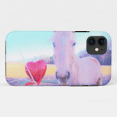 Gelbes Pferd und Rotes Herz Case-Mate iPhone Hülle (Rückseite (Horizontal))