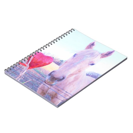 Gelbes Pferd und Rotes Herz Notizblock (Linke Seite)