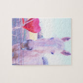 Gelbes Pferd und Rotes Herz Puzzle (Horizontal)