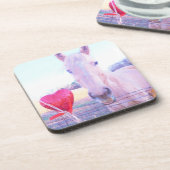 Gelbes Pferd und Rotes Herz Untersetzer (Linke Seite)