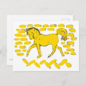 Gelbes Pferdedesign Postkarte (Vorne/Hinten)