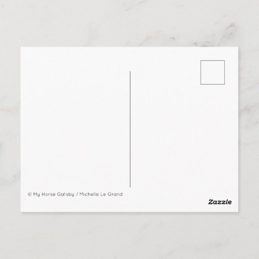 Gelbes Pferdedesign Postkarte (Rückseite)