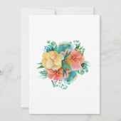 Gelbes Pfirsichrosa Grüne Brautparty Einladung (Rückseite)