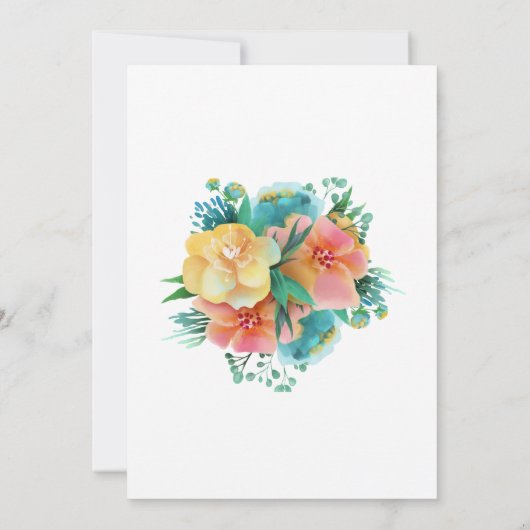 Gelbes Pfirsichrosa Grüne Brautparty Einladung (Rückseite)