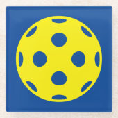 Gelbes Picklebal-Design Glasgetränk Untersetzer (Vorderseite)