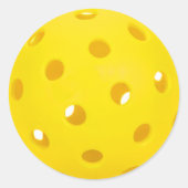 Gelbes Pickleball Runder Aufkleber (Vorderseite)