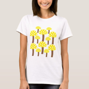 Gelbes Pilzmuster T-Shirt