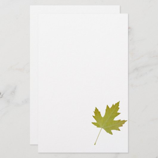 Gelbes Platane-Blatt-Briefpapier-Papier Briefpapier (Vorne/Hinten)