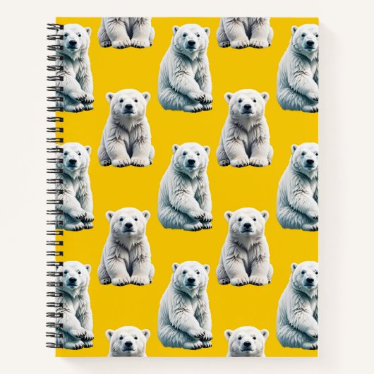 Gelbes Polarbär-Musterdesign Notizblock (Vorderseite)