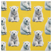 Gelbes Polarbär-Musterdesign  Stoff (Muster)