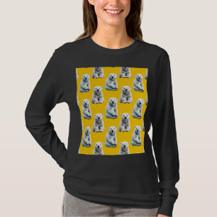 Gelbes Polarbär-Musterdesign T-Shirt