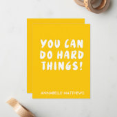 Gelbes positives Inspirationsangebot Mitteilungskarte (Vorderseite/Rückseite Beispiel)