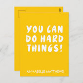 Gelbes positives inspirierendes Zitat Postkarte (Vorne/Hinten)
