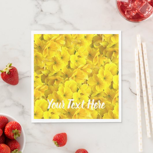 Gelbes Primrose-Blume-Muster Serviette (Beispiel)