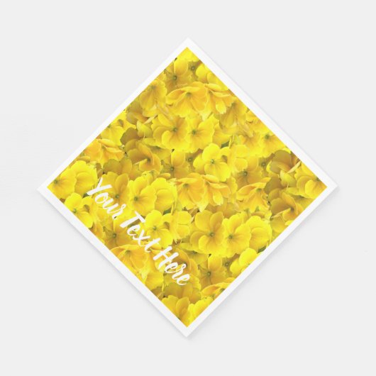 Gelbes Primrose-Blume-Muster Serviette (Ecke)