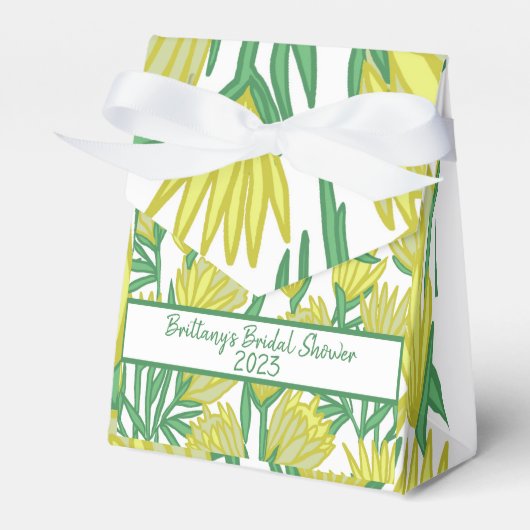 Gelbes Protea Originelles Blumendesign Geschenkschachtel (Vorderseite)