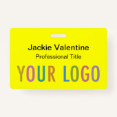 Gelbes PVC-Name-Abzeichen mit Clip Lanyard oder Re Ausweis (Vorderseite)