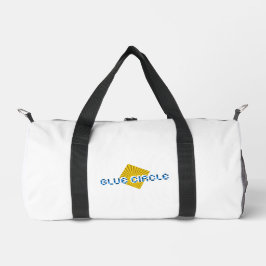 Gelbes Quadrat mit Balken und optischem Pixel-Text Duffle Bag