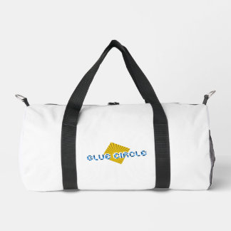Gelbes Quadrat mit Balken und optischem Pixel-Text Duffle Bag