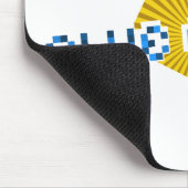 Gelbes Quadrat mit Balken und optischem Pixel-Text Mousepad (Ecke)