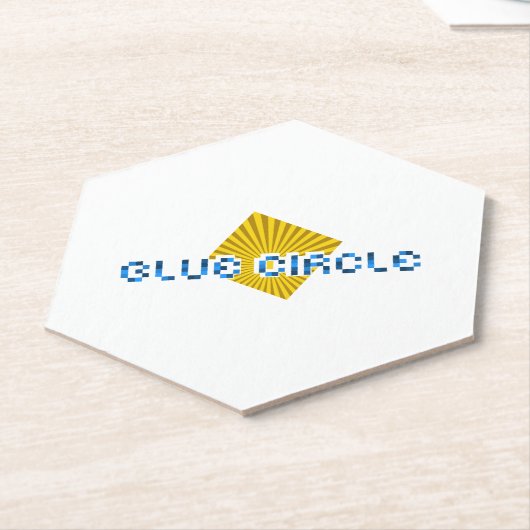 Gelbes Quadrat mit Balken und optischem Pixel-Text Untersetzer (angewinkelt)