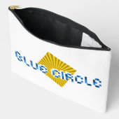 Gelbes Quadrat mit Balken und optischem Pixel-Text Zubehörtasche (Offen)