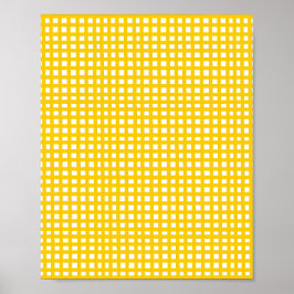 Gelbes Quadratmaschengitter Poster