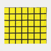 gelbes Quadratmuster mit schwarzen Rändern Fleecedecke (Vorderseite (Horizontal))