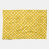 Gelbes Quatrefoil Klee-Muster Handtuch (Horizontal)