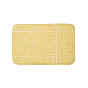 Gelbes Quatrefoil Muster Badematte