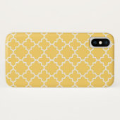 Gelbes Quatrefoil Muster Case-Mate iPhone Hülle (Rückseite (Horizontal))