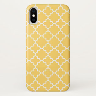 Gelbes Quatrefoil Muster iPhone X Hülle