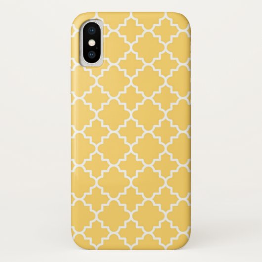 Gelbes Quatrefoil Muster Case-Mate iPhone Hülle (Rückseite)
